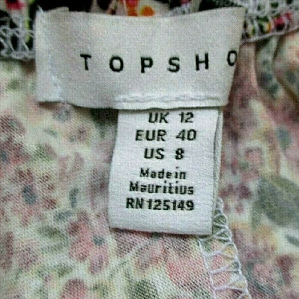 Topshop Floral Print Tube Top Size 8 - Picture 3 of 7